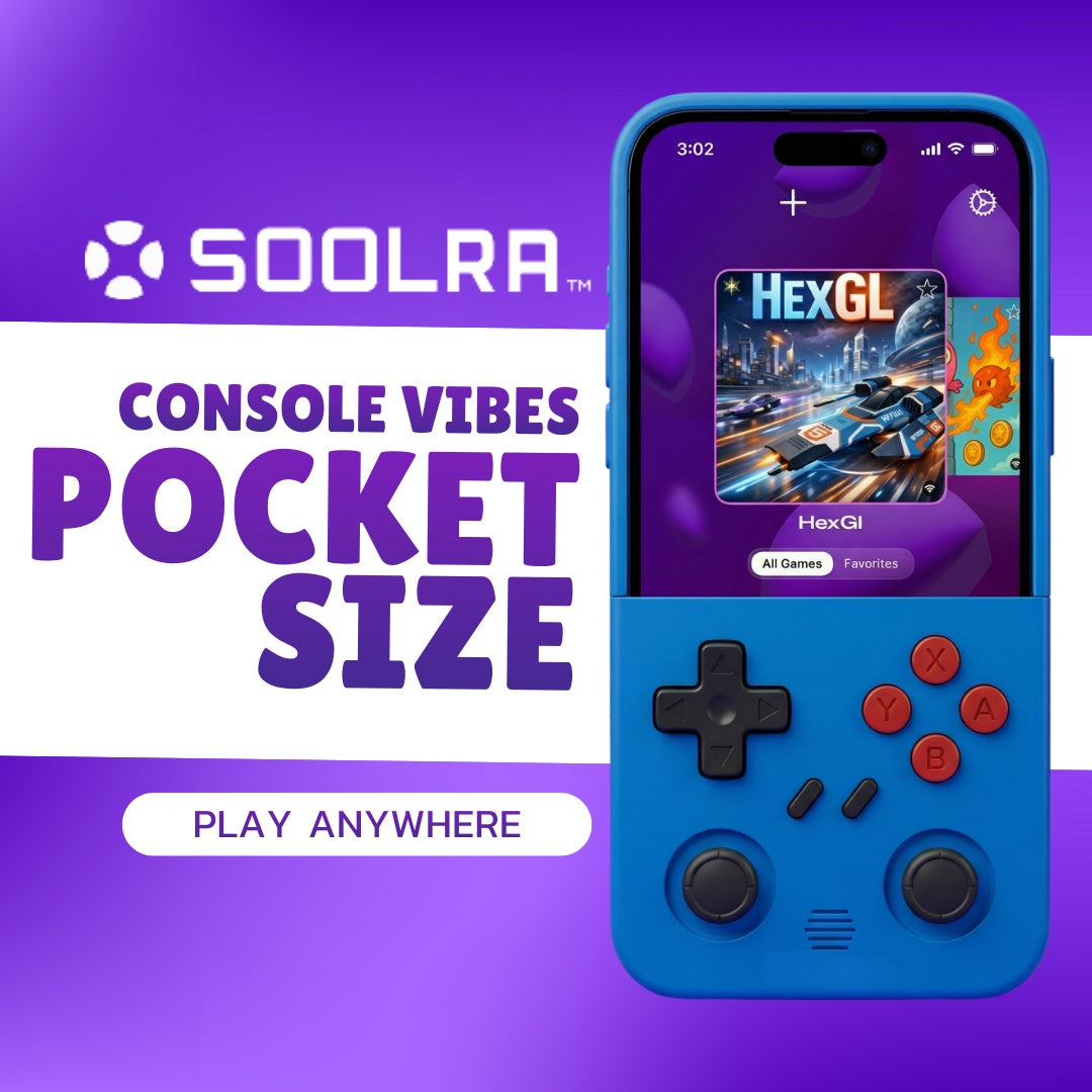 Blue SOOLRA controller running the companion app
