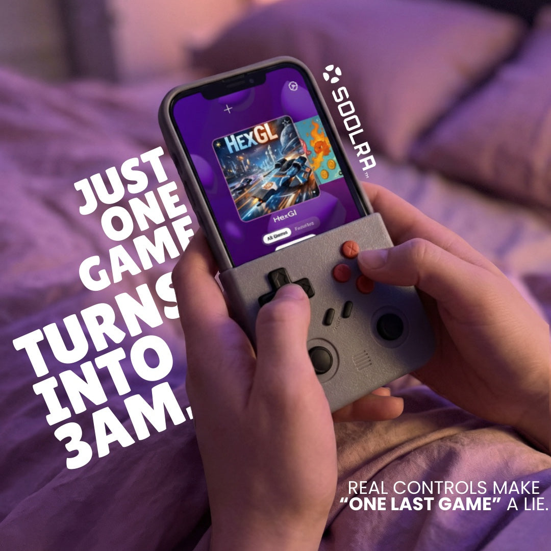 A real SOOLRA controller being used in hand